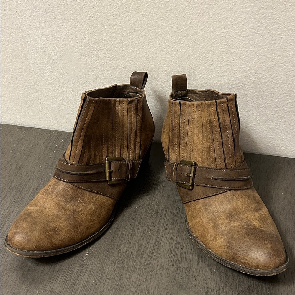 Altar'd State Brown Ankle Boots with Buckle
